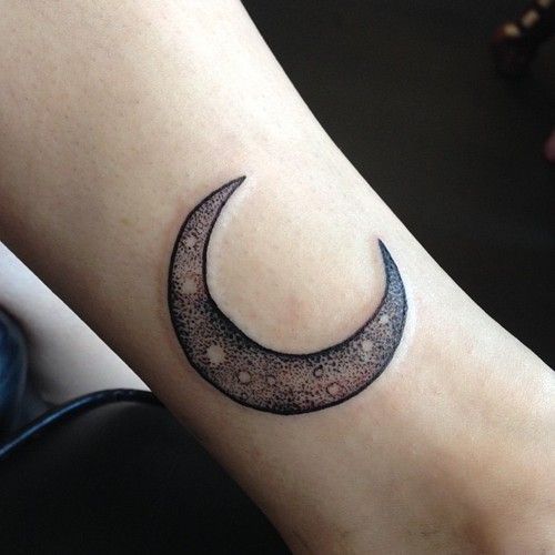 Simple moon tattoo by Rebecca Vincent