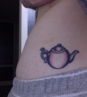 Simple teapot side tattoo