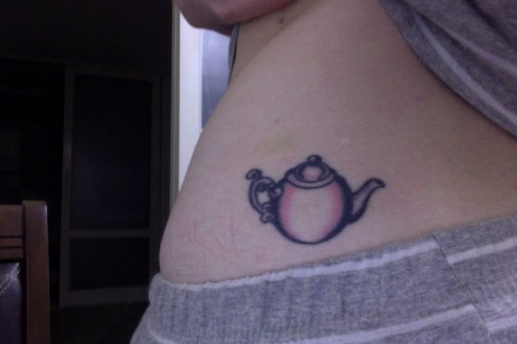 Simple teapot side tattoo