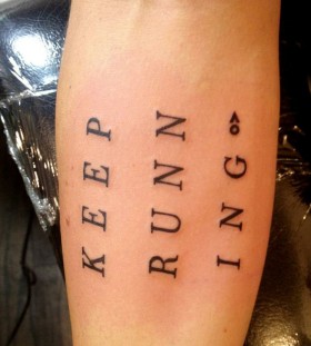 Simple writing tattoo by Rachel Hauer
