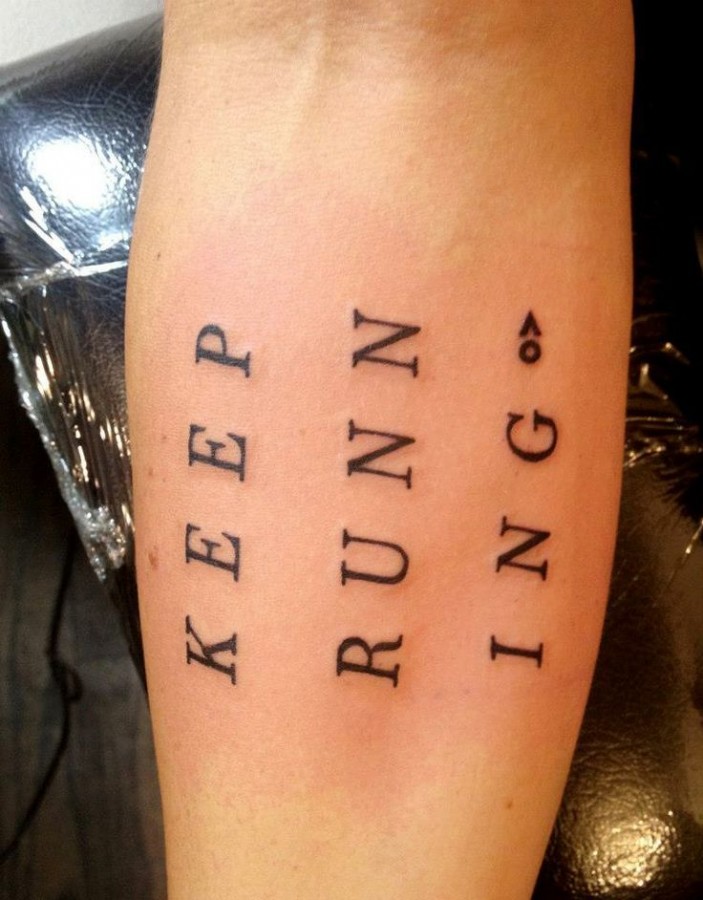 Simple writing tattoo by Rachel Hauer