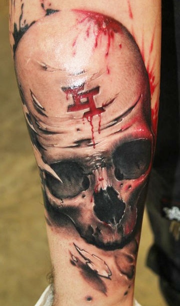Skull tattoo by Riccardo Cassese