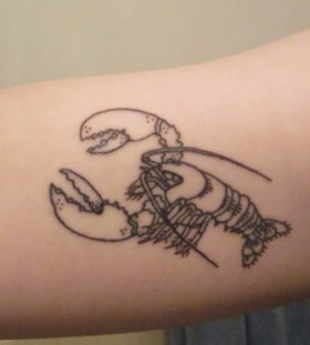 Small lobster arm tattoo