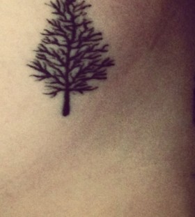 Small pine tree side tattoo