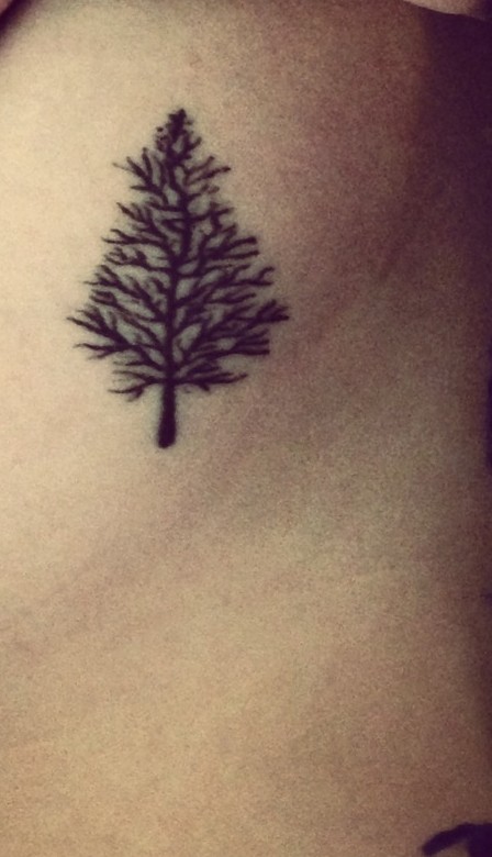 Small pine tree side tattoo -  TattooMagz › Tattoo 