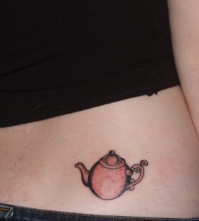 Small teapot back tattoo