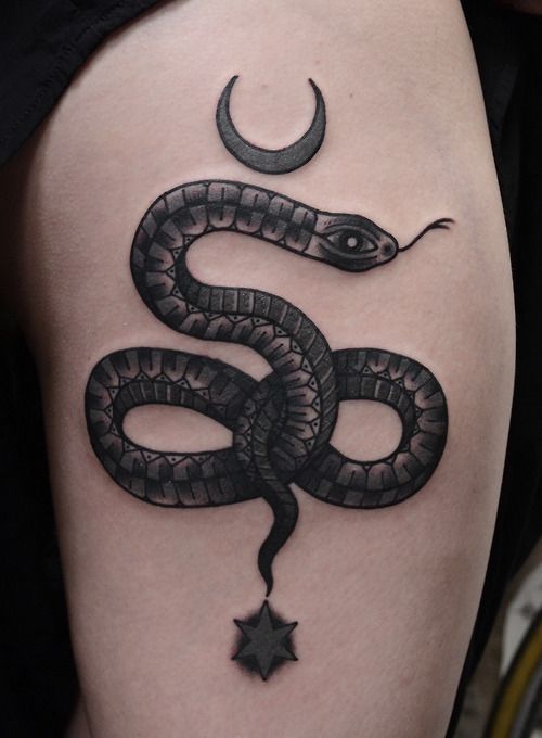 Snake tattoo by Philip Yarnell