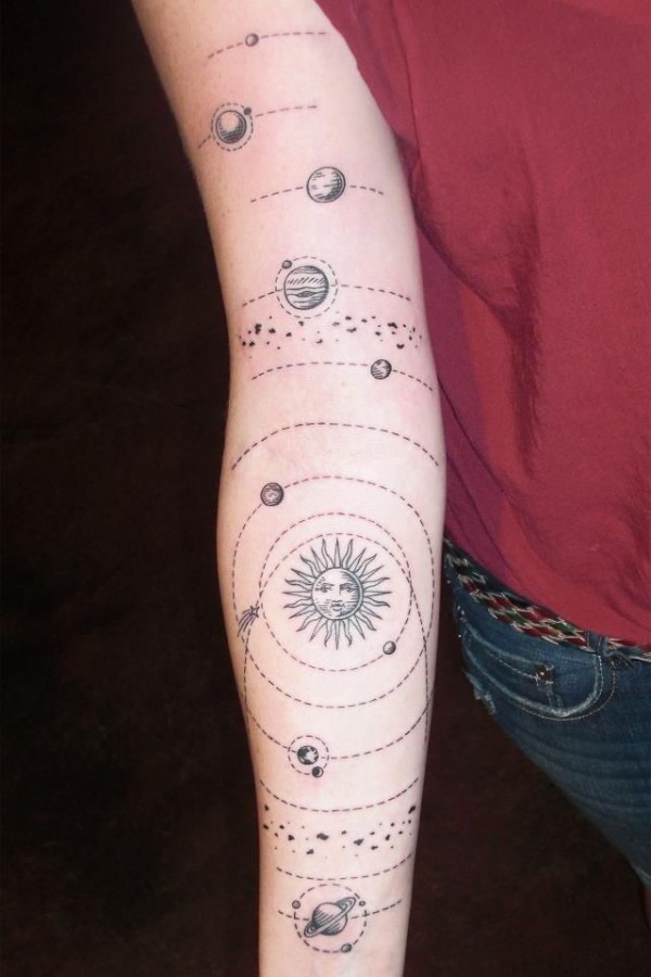 Solar system tattoo by Gerhard Wiesbeck