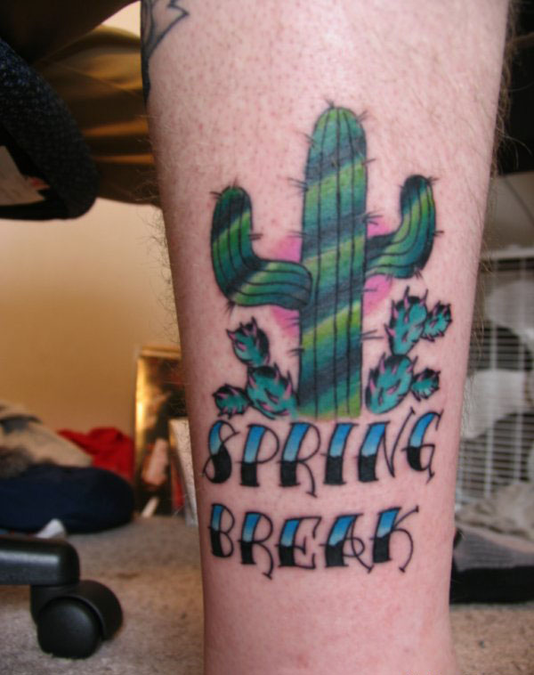 Spring break cactus tattoo