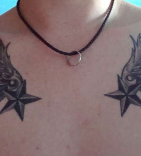 Stars and wings tattoo
