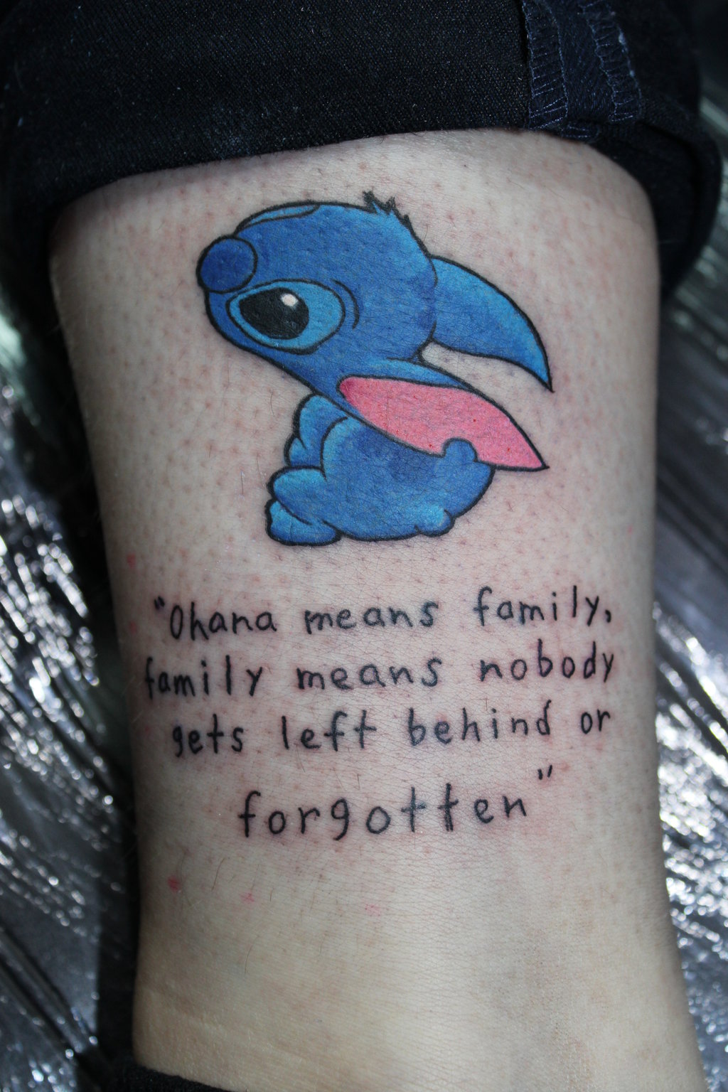 Stitch and quote leg tattoo - | TattooMagz › Tattoo Designs / Ink Works