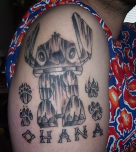 Stitch ohana arm tattoo