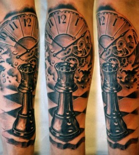 Stunning watch and chess tattoo