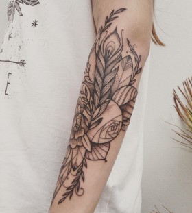 supakitch-bleunoir-floral-half-sleeve-blackwork-tattoo