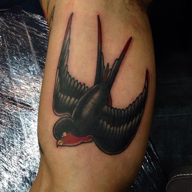 Swallow tattoo by Jon Mesa