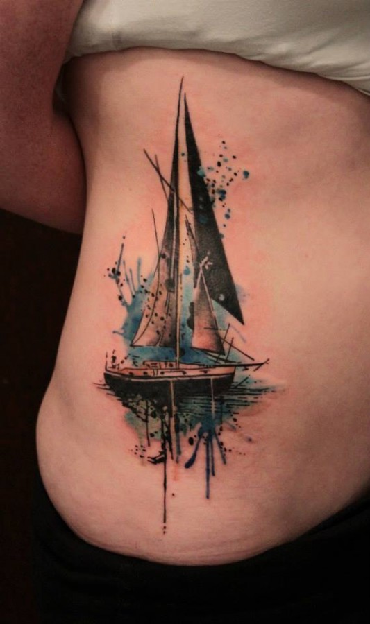 Sweet boat hip tattoo
