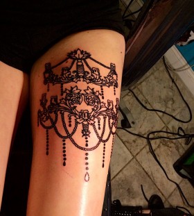 Sweet chandelier leg tattoo