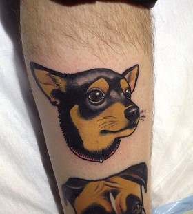 Sweet dog tattoo by Dan Molloy