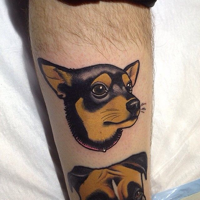 Sweet dog tattoo by Dan Molloy