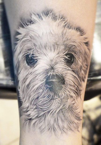 Sweet dog tattoo by Elvin Yong
