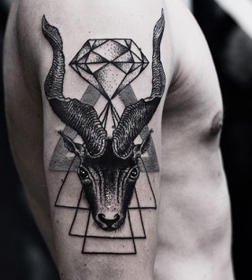 Sweet goat tattoo design