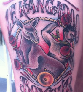 Sweet kangaroo boxer tattoo