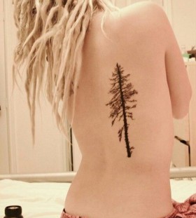 Sweet pine tree back tattoo