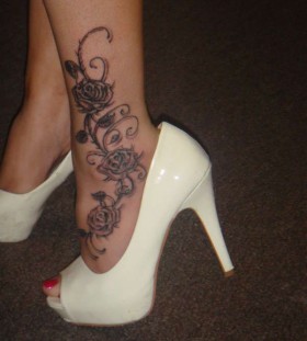 Sweet roses ankle tattoo