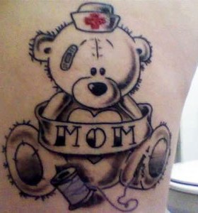 Sweet teddy bear tattoo