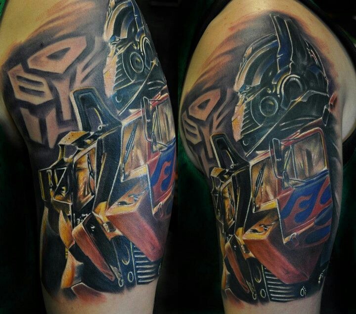 Sweet transformers arm tattoo