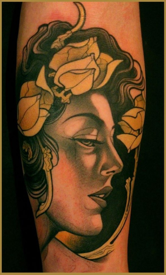 Sweet woman tattoo by Lars Uwe Jensen