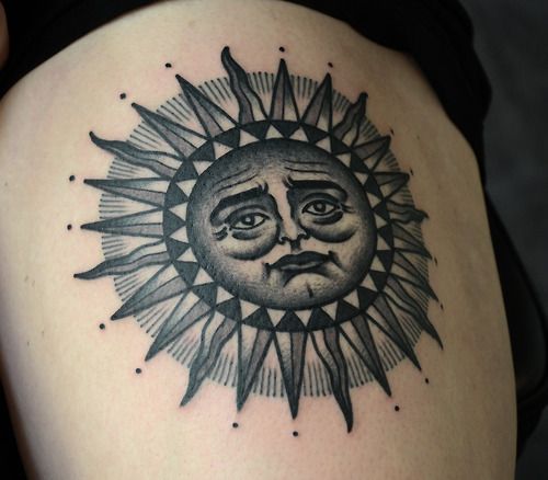 Tattoo of the sun by Philip Yarnell