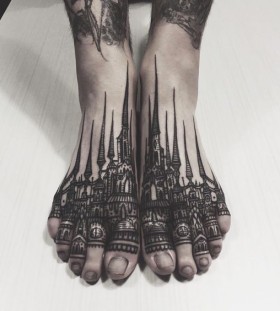 Thieves of Tower feet tattoos for women