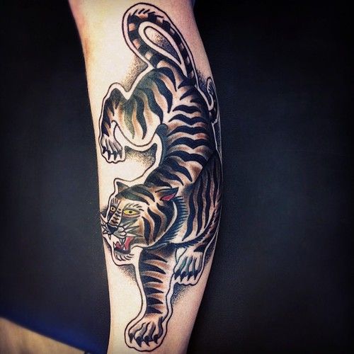 Tiger tattoo by Matt Cooley
