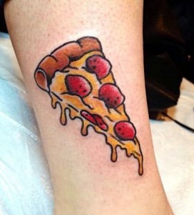 Tomatoes, cheese and pizza tattoo