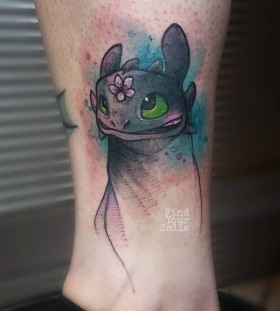 toothless-watercolor-tattoo