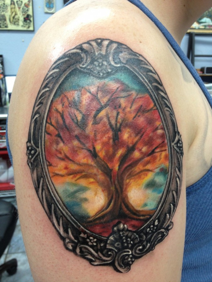 Tree frame arm tattoo