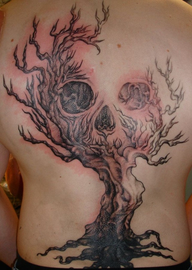 Trees, forests scary tattoo