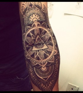 Triangle eye tattoo by Brian Gomes