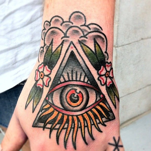Triangle eye tattoo by Nick Oaks
