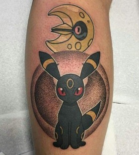 Umbreon and Unown Pokemon tattoo