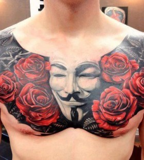 V For Vendetta tattoo by Dmitriy Samohin