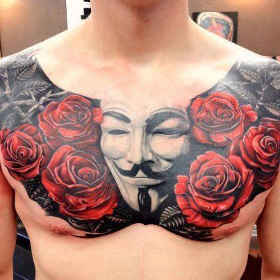 V For Vendetta tattoo by Dmitriy Samohin