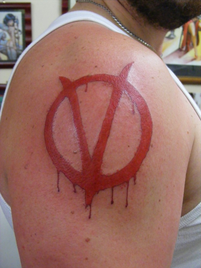 V for vendetta sign tattoo