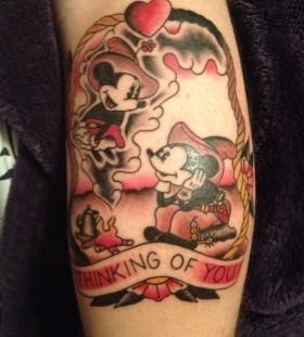 Vintage Minnie and Mickey tattoo