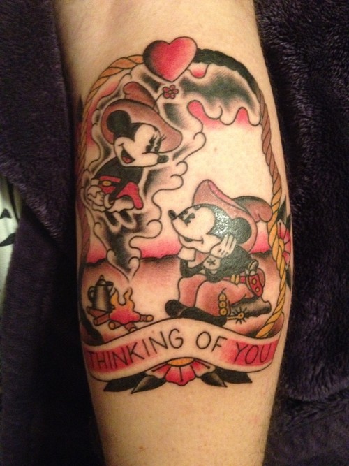 Vintage Minnie and Mickey tattoo