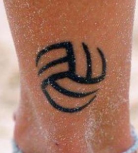 Volleyball leg's sport tattoo