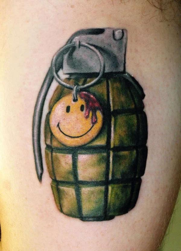Watchmen sign grenade tattoo