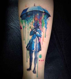 Watercolour tattoo by Victor Octaviano