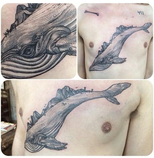 Whale tattoo by Rachel Hauer